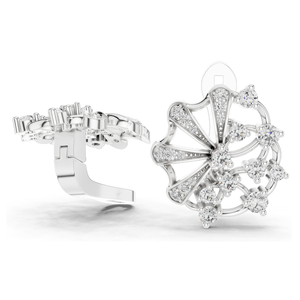 0.774 CT Lab-Grown Diamond <b>Fan</b> Earrings Round Brilliant Cut 10KT, 14KT, 18KT Gold & 925 <b>Silver</b> Rose, Yellow, White Gold - Product Image 5