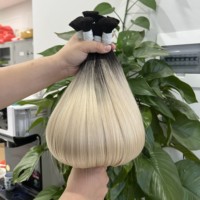 Ekstensi Rambut Manusia Remy Virgin Rusia Berkualitas Terbaik, Warna Asli, Harga Murah, Panjang 8"-28", Jahitan Mesin Double Weft