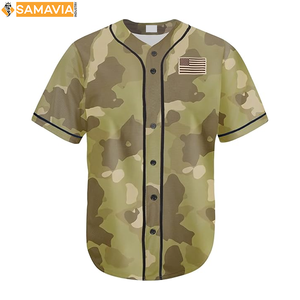 RTS Custom Baseball Jersey with Team Name and Number Full Button Sportswear Mesh <b>Fabric</b> for Clubwear USA - Product Image 1