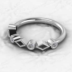 925 Sterling Silver Semi Mounts Half Eternity Ring Superbe CZ Gemstone Lait maternel Cendres Résine Souvenirs Bons Composants de Bijoux - Product Image 5