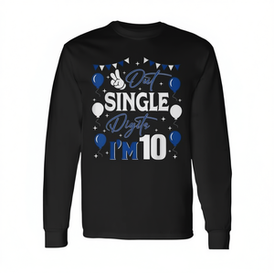 T-shirt Peace Out a maniche lunghe con numero singolo per ragazzi di 10 anni, per la festa del 10° compleanno - Product Image 2