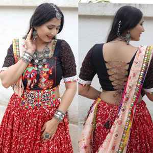 Lehenga Choli-ropa de Festival indio, bordado de cadena, hilo de punto, trabajo, espejo, Choli - Product Image 3