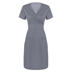 OEM Custom Logo Unisex Nursing Scrubs <b>Denim</b> Work <b>Stretch</b> <b>Fabric</b> Hospital Uniforms Unisex Lab Coat for Women - Product Image 6