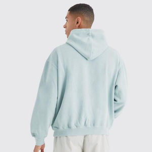 Sweats à capuche personnalisés pour hommes épaules tombantes Streetwear pull en coton lourd surdimensionné poche fonctionnelle sweats à capuche pour m - Product Image 5