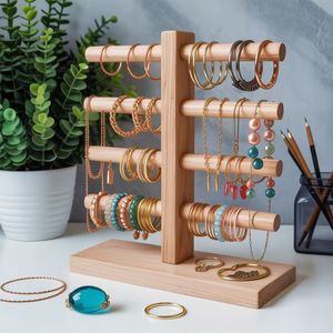 Porte-bijoux en bois écologique, design moderne, fabrication artisanale, haute qualité, fabrication en usine - Product Image 1