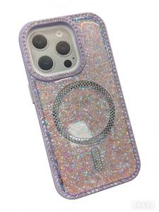 Funda Magnética con Brillo de Diamante Iridiscente para iPhone 17 16 15 14 Pro Max Air 13 12 11 y para Samsung A36/56/16/55/07/17 S24/25u - Product Image 3
