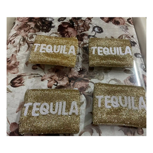 Trendy Mini Canvas Coin Purse with Embroidered Pattern Zipper Closure <b>Change</b> Purse Night out or Party Gift for Tequila Lovers - Product Image 1