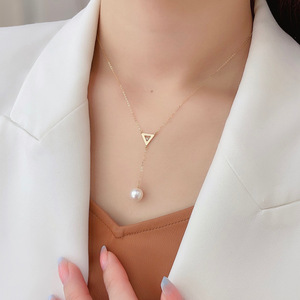 Venta al por mayor de moda PT950 Moissanite collar de agua dulce de mar 6-7MM perla clásica platino chapado en oro joyería de boda fina - Product Image 6