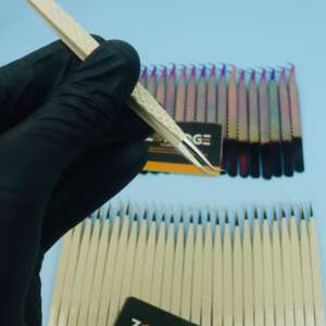 Pinzas de punta de fibra de pestañas Logotipo personalizado Etiqueta privada Pinzas de extensión de pestañas de acero inoxidable de precisión profesional - Product Image 6