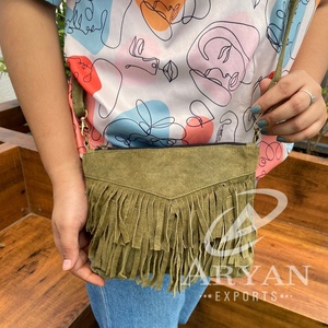 2024 Fashion Women's Sling Crossbody Bag Ladies High Quality Suede Leather Fringe Small Shoulder Bag Ladies Tassel <b>Handbag</b> Purse - Product Image 1