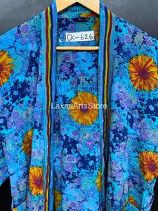Kimono de Lujo de Seda Crepé para Mujer |   Falda Cruzada de Seda con Estampado Floral y Cintura Elástica Hecha a Mano |   Ropa de Playa y de Estar por Casa para Verano, Regalo para Ella - Product Image 2