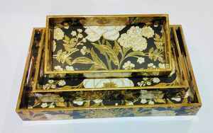 Handcrafted Indian Meenakari Style Eco-friendly Durable Wooden Tray Decorative Meena Printed <b>Tea</b> Tray for Presentations - Product Image 6