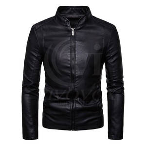 Veste en cuir de vache pour homme, style streetwear, col montant, prix de gros pour usage extérieur, taille adulte - Product Image 1