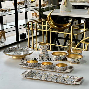 Cuenco de hoja de Metal de diseño increíble y elegante, Color plateado, superventas, mesa y comedor, conjunto de cinco cuencos, pares de 3 - Product Image 5