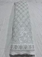 Haute qualité Goergette importation broderie tissu plein lourd perlé travail manuel Tulle pour accessoires de mariage tricoté techniques filles