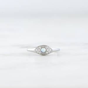 Fashion Eye <b>Rings</b> 925 Sterling Silver Jewelry 18K Gold Plated Cubic Zircon Diamond and <b>Opal</b> Stone Evil Eye <b>Rings</b> <b>for</b> <b>Women</b> - Product Image 1