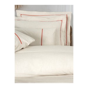 Juego de Funda Nórdica Doble Inborn Banded de Lujo, Algodón Satinado, Color Naranja Sólido, para Cama King/Twin, Juego de 4 Piezas para Ropa de Cama, Bodas - Product Image 2