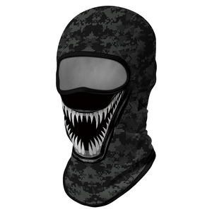 Casque d'hiver chaud pour moto thermique, ski, cyclisme, impression personnalisée, crâne de ninja noir, masque complet, cagoule. - Product Image 2