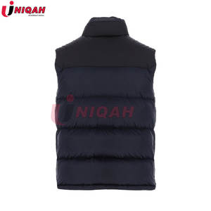 Vestes sans manches bouffantes à blocs de couleurs personnalisées avec poches zippées Matériau en cuir épais et chaud à col montant Style rembourré - Product Image 4