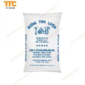 Độ ẩm bằng chứng Việt Nam bao bì nhựa trắng 50kg PP Túi polypropylene dệt Bao với PE Lót đường trong bao bì túi