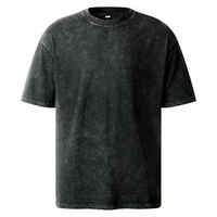 T-shirts pour hommes en tricot délavé à l'acide, vintage, avec logo personnalisé, respirants, à séchage rapide, à manches courtes, col rond, streetwear, tissu 180g