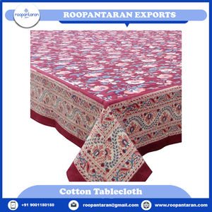 Bloc de main moderne du fabricant indien imprimé pur coton nappe lin à la main Designer nappes vente pas cher prix - Product Image 4