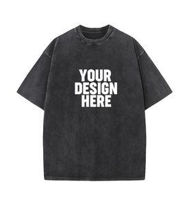 Vente en gros personnalisé 100% coton 230gsm DTG imprimé vintage lavé à l'acide fitness pour polos étiquettes formelles surdimensionnées pour hommes - Product Image 2