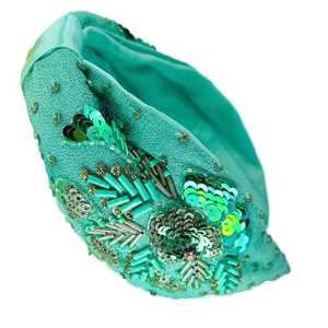 Pickleball Beaded <b>Headband</b> Hairbands Custom Beaded Embroidery <b>Headband</b> Party Turban Designer Fabric Handmade Luxury Women Girls - Product Image 2