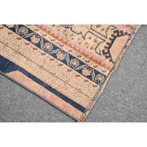 Alfombra Turca Vintage Pequeña de 1.6x4.3 pies, Alfombra Marroquí Azul de Lana - Product Image 5