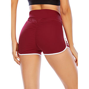 Shorts de yoga pour femmes à taille élastique solide, très vendus, légers, respirants, séchage rapide, extensible dans les quatre sens, évacuant la transpiration, taille haute - Product Image 4