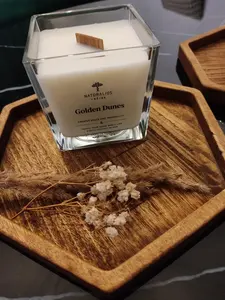 Ensemble de plateaux de service en bois hexagonal de luxe 4 pièces poignée antidérapante écologique pour thé café collations prix de gros - Product Image 2