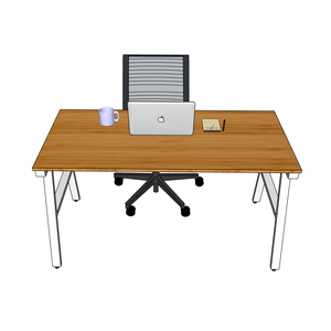 <b>Foldable</b> Bamboo <b>Desk</b> with Simple Design-140x70cm Metal Legs Adjustable Height - Product Image 6
