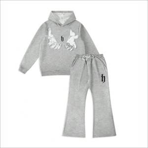 Conjunto Deportivo Personalizado con Lavado Ácido y Pedrería para Hombre, Sudadera con Capucha y Pantalones Deportivos Anchos, Estilo Vintage, Ropa Deportiva de 2 Piezas. - Product Image 2