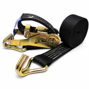 Correa de Amarre Provina de 38mm Negra, Resistente, con Gancho S/J de Alta Resistencia, Máxima Estabilidad, Correa de Acero y Poliéster, Venta de Fábrica - Product Image 1