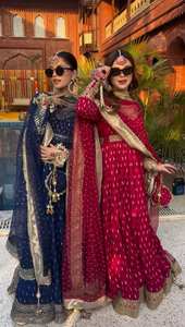 Filet de travail exclusif à broderie lourde Anarkali Salwar Kameez Party Wear Robe pakistanaise Design Vêtements indiens - Product Image 4