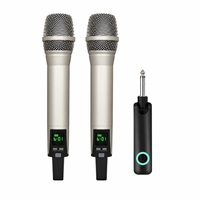 Ensemble de microphones dynamiques sans fil portatifs, système numérique FM à 2 canaux, faible latence, anti-interférences, pour amplificateur de haut-parleur PA