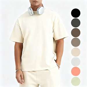 BlanqWear <b>Mens</b> O-Neck Short Sleeve <b>Fleece</b> Formal T-<b>Shirt</b> Loose Fit Premium 100% Cotton 280g Anti-Bacterial Eco-Friendly - Product Image 1