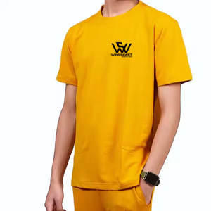 Pantalones y camisetas transpirables de manga corta color liso último diseño ropa informal a la venta - Product Image 4