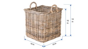 Animal Shaped Natural Rattan <b>Storage</b> <b>Baskets</b> Gray-Brown Eco-Friendly Handmade Modern Multifunction Made Vietnam Artex Green - Product Image 3
