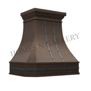 Campana extractora de lujo personalizada de cobre macizo, curva, de acero inoxidable, montada en la pared, para chimenea, isla de cocina - Product Image 5