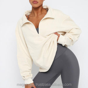 Sudaderas de Mujer de Alta Calidad con Media Cremallera para Uso Casual, Venta al por Mayor, Sudaderas de Mujer Personalizadas de Talla Grande con Media Cremallera - Product Image 5