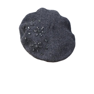 Women Winter Hat Cashmere Soft Warm Knitted Cap Elegant Rhinestone Embellished Fashion Beanie - Product Image 1