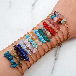 Bracelet de perles de pierres précieuses turquoise bleu ciel 925 puces d'argent-Bracelet de perles réglables-Bracelet fait main en or vermeil - Product Image 3