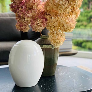 Modern Metal Cremation Urns with Antique Gold Finish Handmade Tabletop <b>Vase</b> for Human Ashes Customizable Capacity and Coloring - Product Image 2