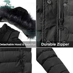 Chaqueta de Invierno Acolchada de Lona con Capucha Larga, Transpirable y de Alta Calidad, con Relleno de Algodón para Mujer - Product Image 5