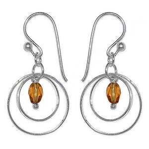 Boucles d'oreilles pendantes vintage en argent avec pierre de coquille d'ambre, design de pendentif plaqué or, bijoux en or blanc pour femmes, cadeau - Product Image 2
