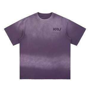 เสื้อยืดผ้าฝ้ายน้ำหนักเบา ทรงโอเวอร์ไซส์ ใส่สบาย ระบายอากาศได้ดี แห้งเร็ว คอลเลคชั่นฤดูร้อน ลายซันเฟด สำหรับผู้ชาย สไตล์ลำลองทันสมัย - Product Image 1