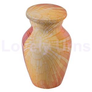Sunburst Aluminium Keepsake <b>Mini</b> <b>Urns</b> <b>for</b> <b>Ashes</b> Free Velvet Box - Product Image 1