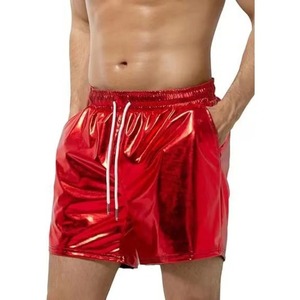 Men's Bright <b>Leather</b> Shorts Men's Casual Three-color Shorts Men's Beach Casual <b>Pants</b> - Product Image 1