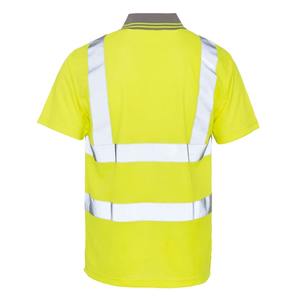 Hi <b>Vis</b> Reflective Polo <b>Shirts</b> Reflective <b>T</b>-<b>shirt</b> Grey <b>High</b> Visibility Safety Short Sleeve with Green Color Customized - Product Image 2
